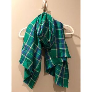 Talbots Green Plaid Scarf
